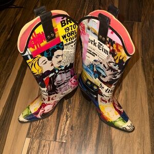 Colorful Pop Art Cowboy Boots